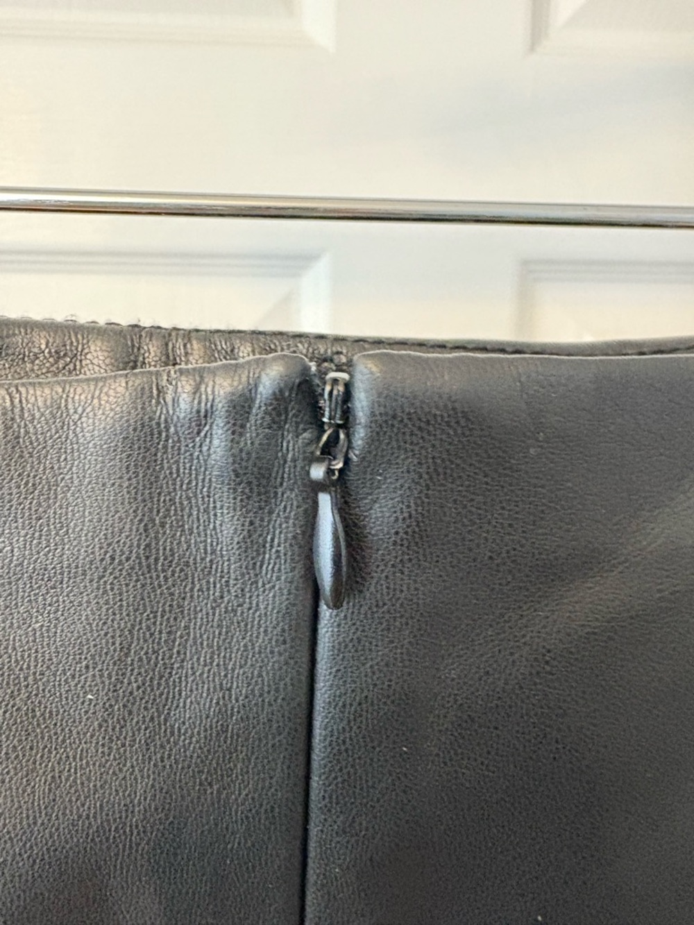 Zara Black Faux Leather Unlined Asymmetric Mini Skirt Size Extra Small - Picture 6 of 10